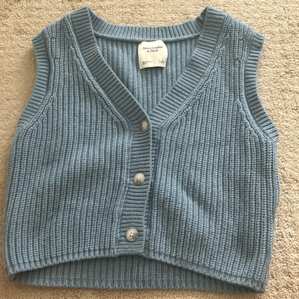Abercrombie and fitch blue sweater vest